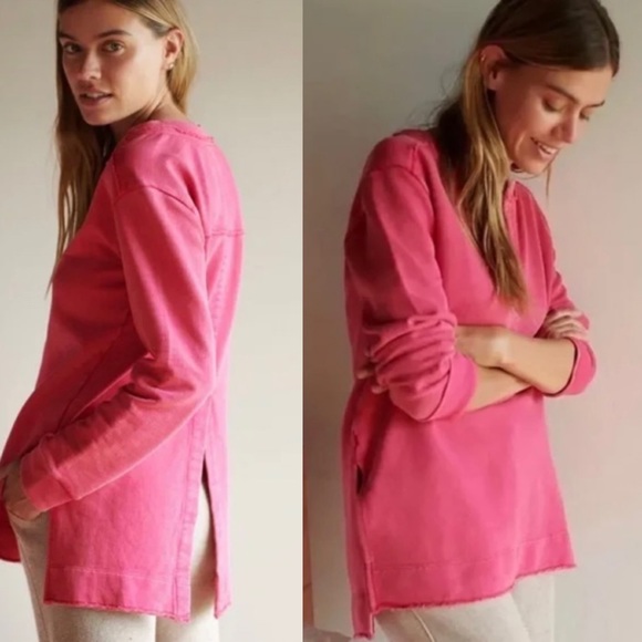 Pilcro and the Letterpress Tops - Anthropologie Pilcro Split-Hem Tunic Top Sweatshirt